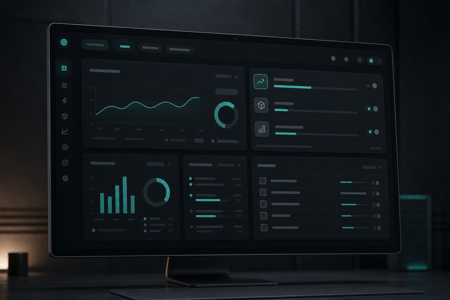 FlowEra operations dashboard displayed on a graphite monitor